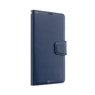 iPhone 14 Pro Compatible Case Cover With PU Flip Leather Wallet - Navy